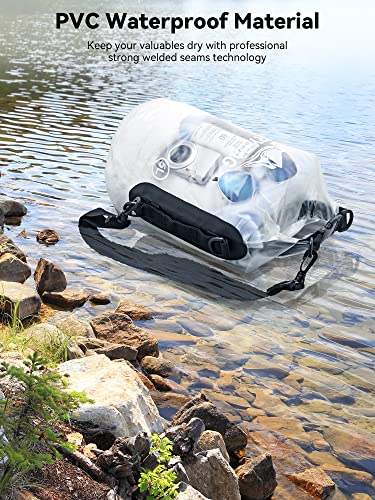 Image of HEETA Dry Bag Waterproof for Women Men, 5L /10L /20L /30L /40L Roll Top Lightweight Dry Storage Bag Backpack with Phone Case for Travel Swimming Boating Kayaking Paddle Board Camping Beach Accessories