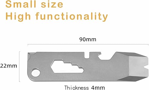 Miniatura 4 de Herramienta de llavero de titanio, herramienta multiusos ligera, abrelatas de pintura, herramientas de palanca, abridor de botellas con llave, ideal