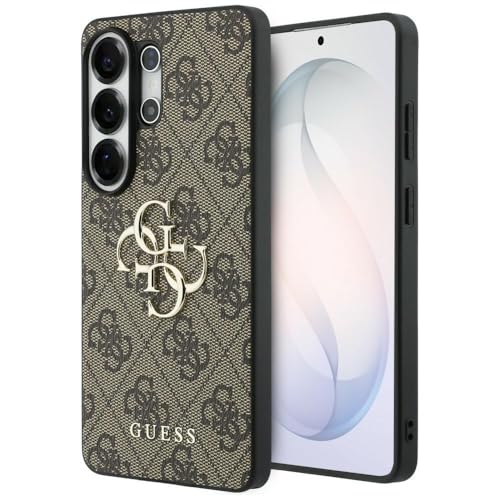 Image of CG MOBILE Guess [Official Licensed], Protective Case Designed for Galaxy S26 Ultra (2026) | 4G PU Case with Big 4G Metal Logo & Classic Logo - Brown
