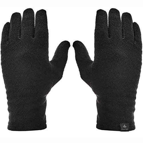 Preisvergleich Produktbild Quechua Trekkinghandschuhe für Erwachsene, Fleece-Innenfutter, Trek 100, Schwarz, XL-XXL
