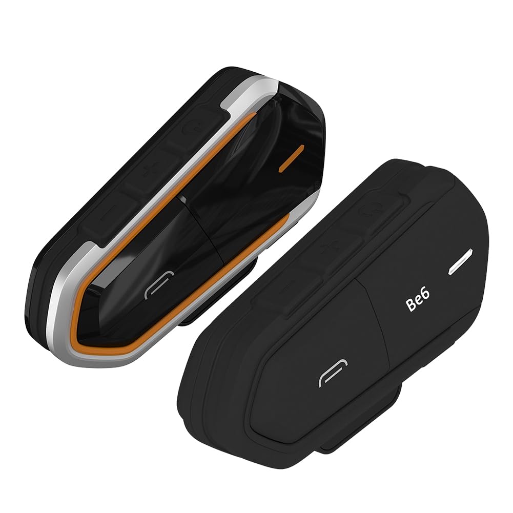 QTBE6 Écouteur Bluetooth sans fil pour casque d'écoute, anti-interférences, étanche, noir avec MP3/GPS/CSR/A2DP/AVRCP, suppression du bruit, interphone duplex intégral longue portée