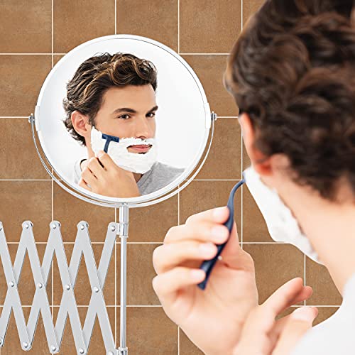 Belle Vous Chrome Muur Monteerbare Uitrekbare 360° Swivel Spiegel – 3x Versterking – 22 x 21,7 cm – Dubbelzijdig… - Image 7