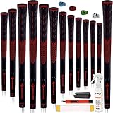 SAPLIZE Juego de 13 empuñaduras de Golf con Kit de regripping Completo, tamaño estándar, empuñaduras de Goma para Palos de Golf, Rojo