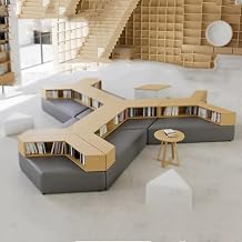 Creative Shape Sofa & Coffee Table Set Modular Lounge Set for Waiting Area, Lobby or Reception Space-Saving Design with Simple Aesthetic B