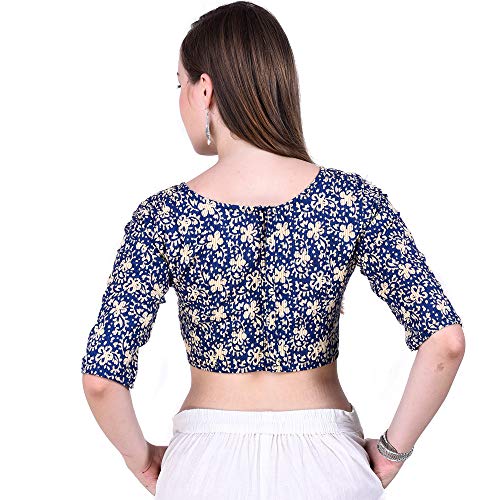 Image of Fressia Fabrics Pure Cotton Kalamkari Print Readymade Saree Blouse for Women