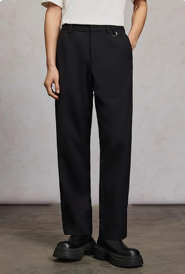 Men's Suit Pants Straight Leg Commuter Casual Spring Summer Office Dress Trousers for Men