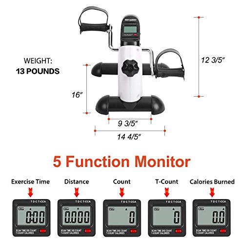 Image of Under Desk Bike Pedal Exerciser Portable Home Exercise Bike Pedal Exerciser Foot Peddler Portable Therapy Bicycle Leg Peddler Portable Mini Cycle Bike for Hands Arm Trainer