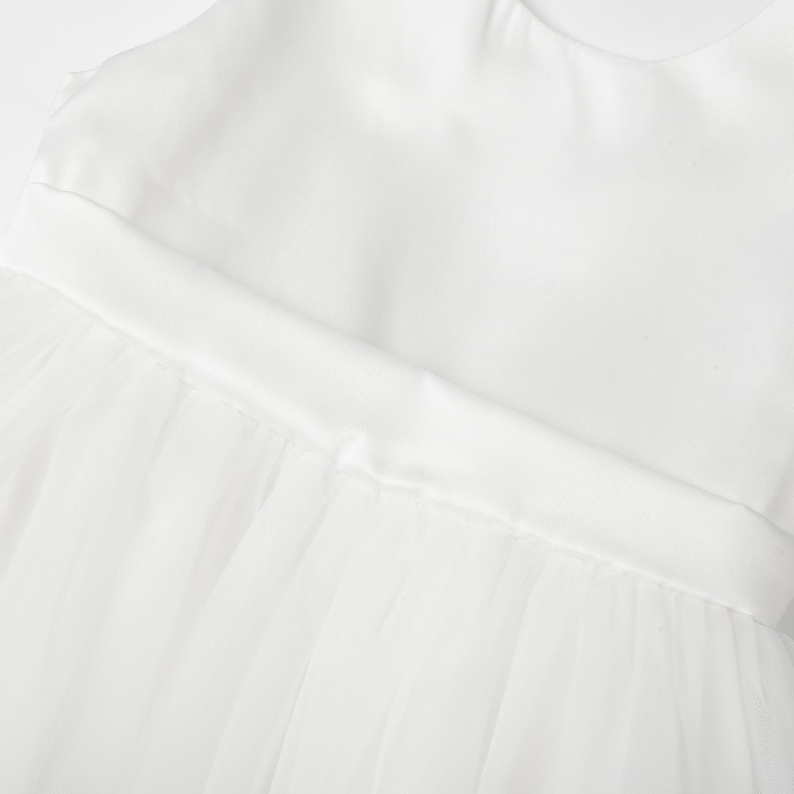 Uhnice Vestito da cerimonia nuziale del raso del vestito della ragazza di fiore per la festa di nozze con il