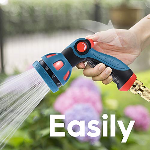 Garden Hose Nozzle - 10 Adjustable Patterns Metal High Pressure Hose Nozzle, Garden Hose Spray Nozzle With Thumb Control Design, Hose Sprayer For Garden & Lawns Watering, Cleaning, Pets & Car Washing #TOP3