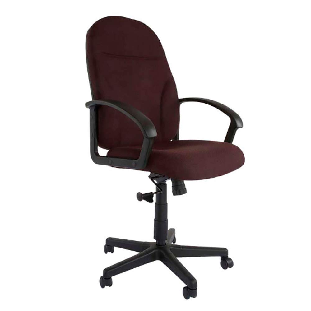 Mahmayi Helena 591 Chair Uk Office Chair With Fabric Seat and Back With Pu Armrest (High Back), brown