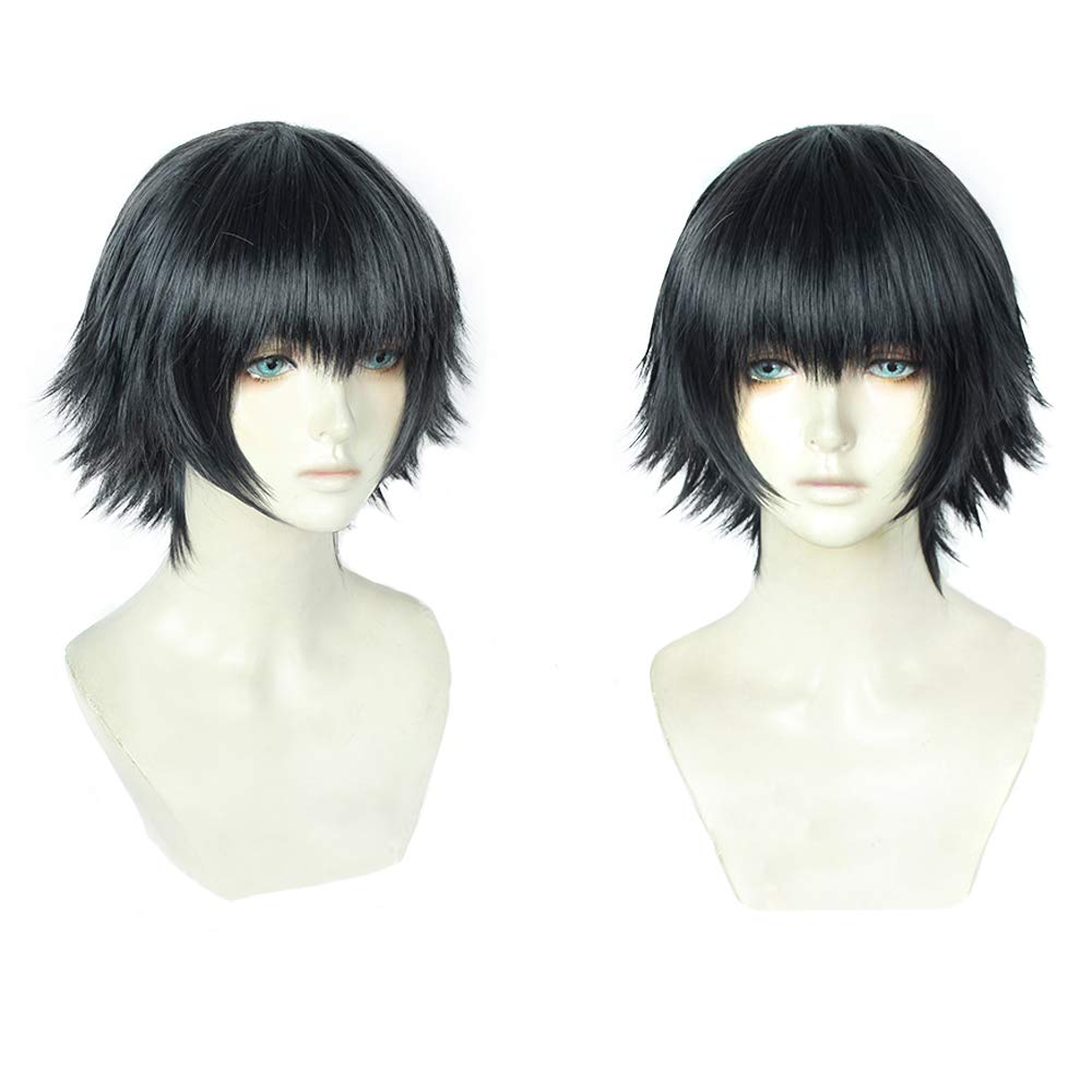 Black Short Cosplay Wig Game Hair fashion Party Halloween Wig