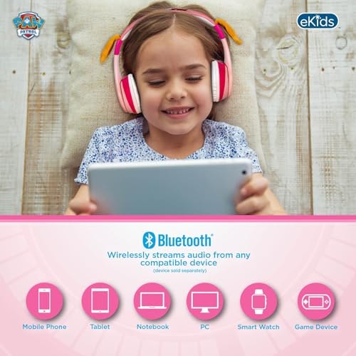 Image of Paw Patrol Bluetooth Headphones for Kids, Wireless Headphones Skye Liberty