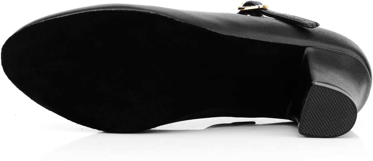 Womens Character T-Strap Dress Shoes - Leather Salsa Dance Heels - Image 4