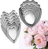 14 Pcs Peony Flower Cutters Set Stainless Steel Cookie Cutter Fondant Flower Cutter Cake Topper Deco
