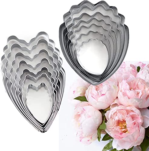 14 Pcs Peony Flower Cutters Set Stainless Steel Cookie Cutter Fondant Flower Cutter Cake Topper Decoration #TOP7