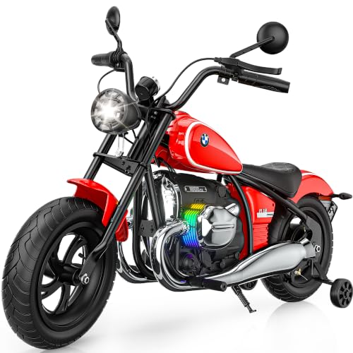 Image of ANPABO Licensed BMW 24V Kids Electric Motorcycle for Kids 5-8, Red