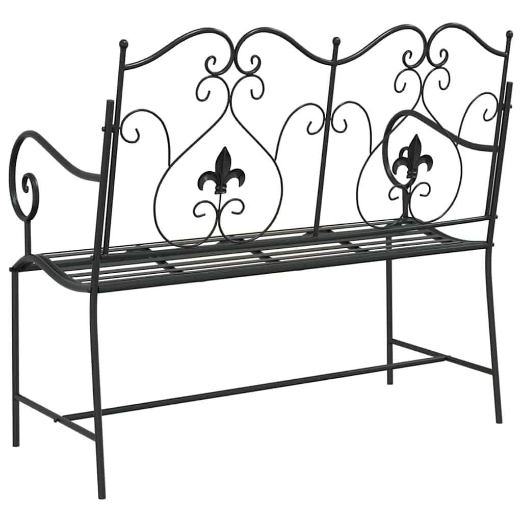 Fengshui Ławka ogrodowa stalowa czarna 104 x 54 x 93 cm