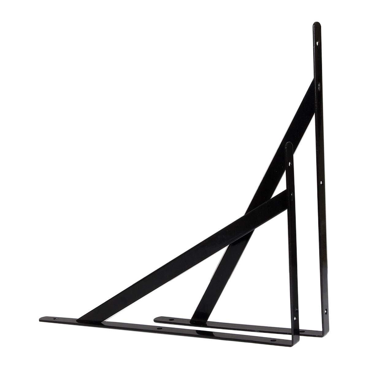 STARVAST Equerre Etagere Murale, 10 Pcs Supports Triangulaires (10, Noir, 300X190X2MM)