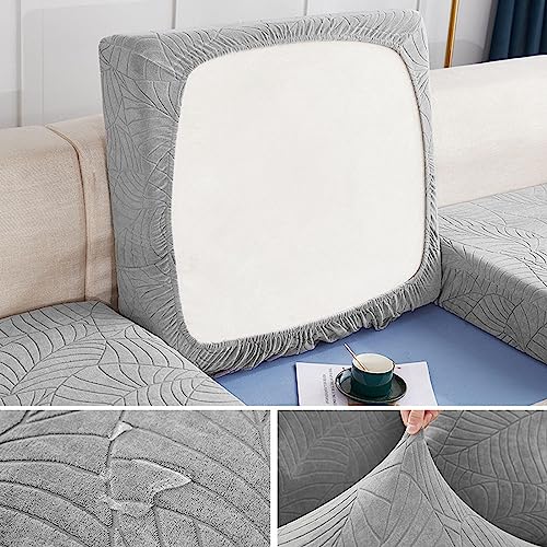 Fundas para Cojines de SofaImpermeable Fundas Cojines Sofa Elasticas Individuales Universales 1/3/2/4 Plazas Ajustables Funda de Cojín Asiento Sofá Cheslong Antiarañazos Gatos,GrayB-1seater-x