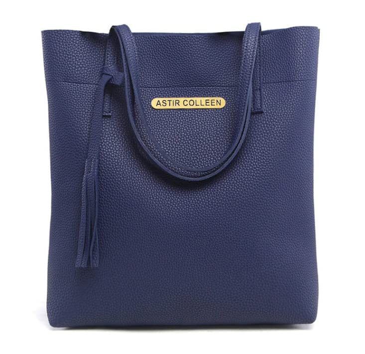 ASTIR COLLEN Vegan Leather Womens Tote Bag with Zipper (Blue) (B09WJGLMW8) Amazon Price History, Amazon Price Tracker