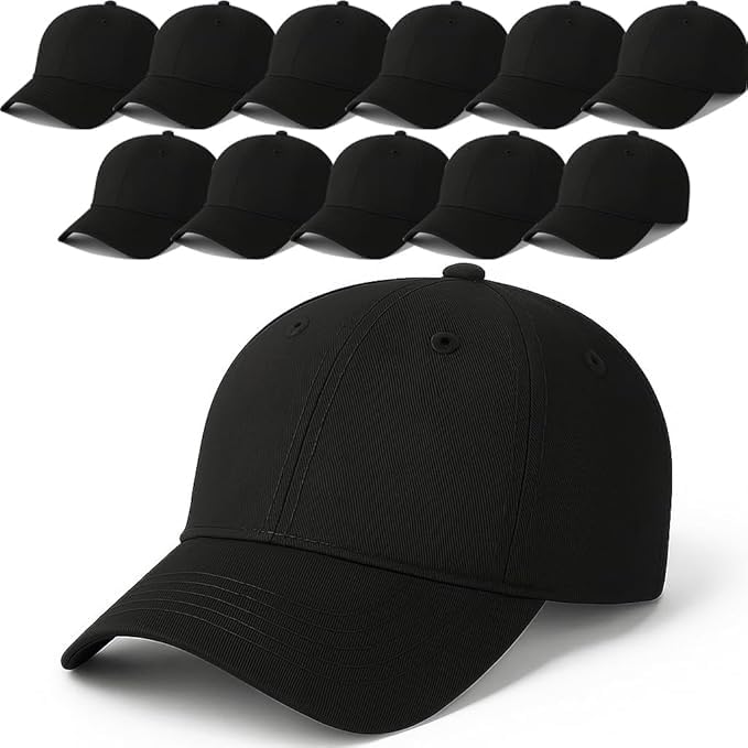 NSE Unisex Cotton Sports Cap Pack of 12 - Adjustable Solid Color Caps for Men Women & Kids Baseball Caps - Bulk Lot for Resale, Events, Outdoor, Group, Team Use-picture-35