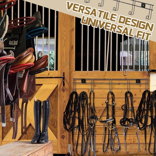 Yaocom 5 Hook 2 Pcs Bridle Hooks Tack Room Metal Wall Hangers Rack, Black by Yaocom - Image 6