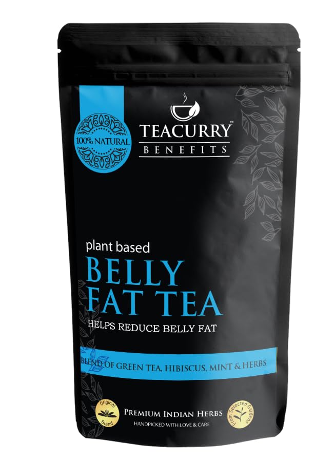 TEACURRY Belly Fat Tea (100 Gram Loose, Black Pouch) - Caffeine-Free Flatter Tummy, Helps with Belly Fat | 100% Natural (B0D9C1HVPH) Amazon Price History, Amazon Price Tracker