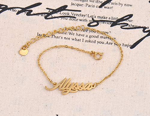 HUAN XUN Personalized Custom Any Name Necklace in Golden Silver Jewelry3