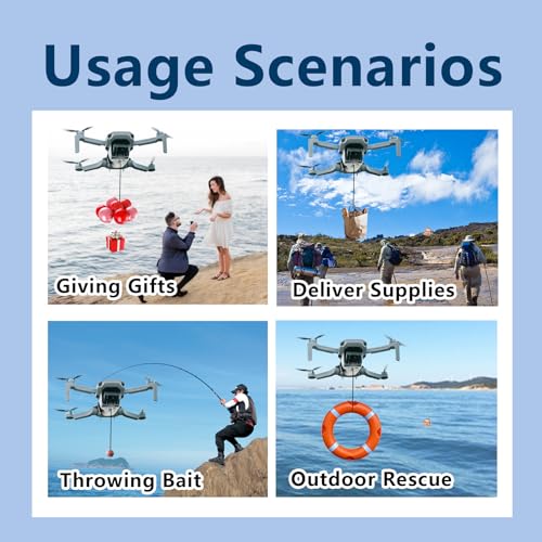 Image of Universal UAV Release Device, Airdrop Load System | DJI Mavic /Mini4 /Mini2 /Mini /SE /Air2 /Air Universal Rescue Equipment, Easy to Install Drone Airdrop Load Device