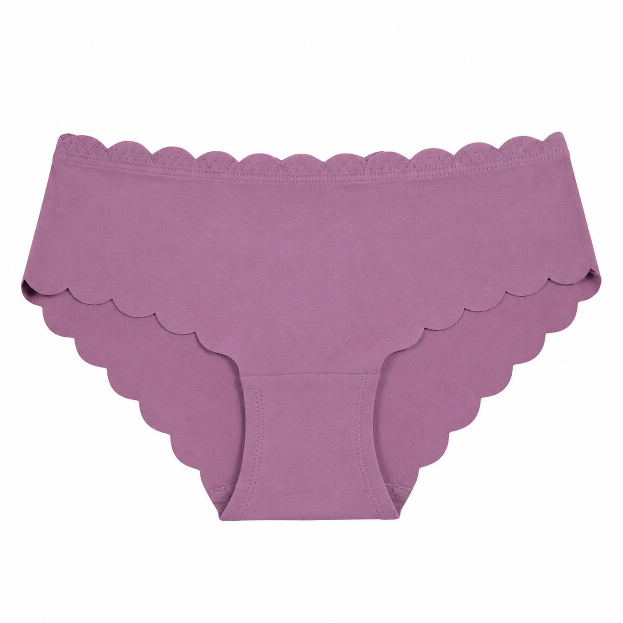 Women's Seamless Bikini Panties | Soft Stretch Mid-Rise Underwear for Women | Scalloped Edge No-Show Briefs-image-38