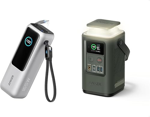 Anker Banco de energía para portátil de 25 K y 165 W con USB-C y cable retráctil, estación de energía portátil de 60,000 mAh, 87 W, pantalla digital