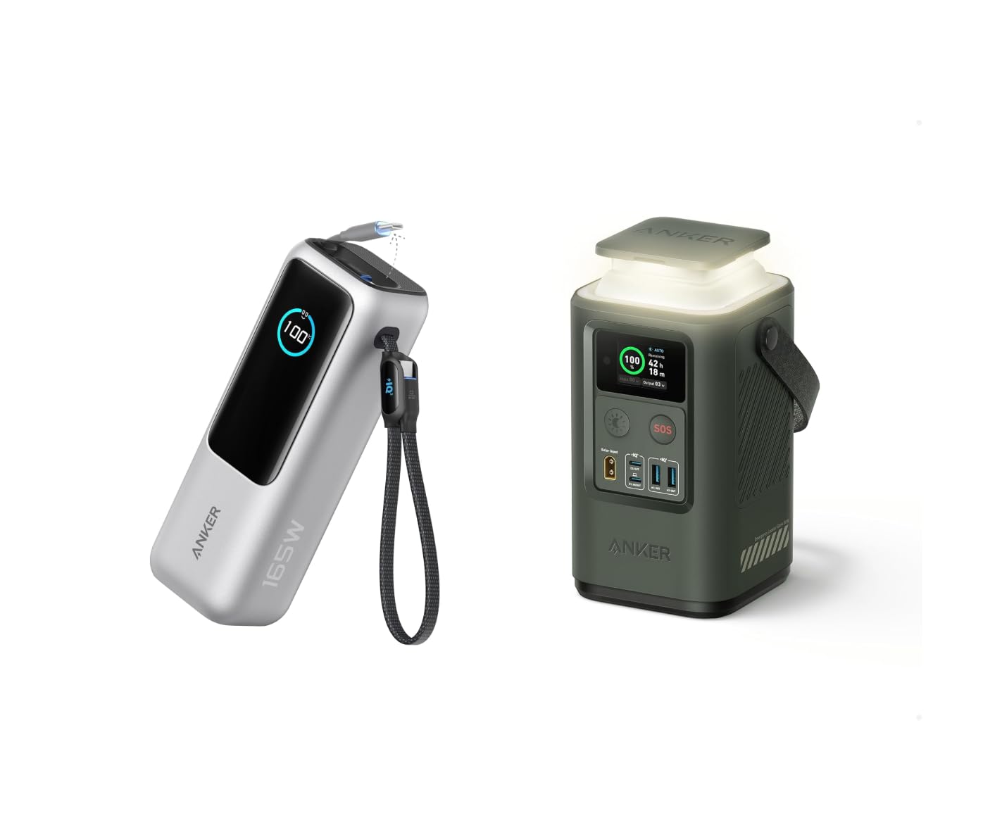 Anker 25K 165W Laptop Power Bank with USB-C Retractable Cable 60 000mAh Portable Power Station 87W Digital Display