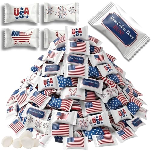 Tree Treasures USA Butter Mints Candy Individually Wrapped Parade Throws | 220ct Patriotic Mints, Individually Wrapped Mints, Peppermint Candy - image 1
