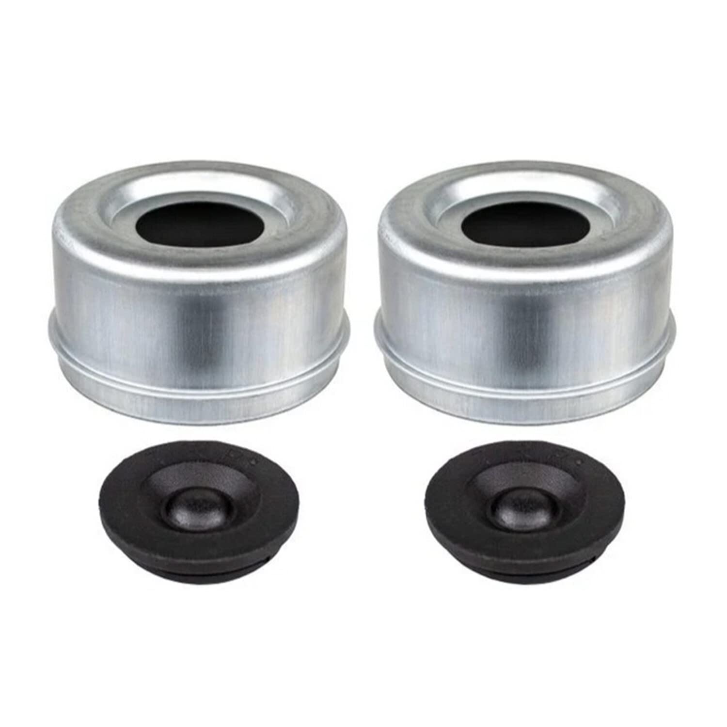 Weelparz 2.72 Trailer Axle Wheel Hub and Bearing Dust Cap with Rubber Plug Compatible With E-Z Lube Caps 7000 to 8000 lbs 2Pcs