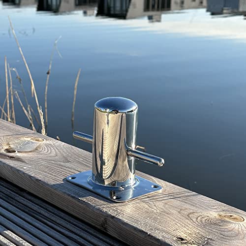 Fantic26 Boot Edelstahl Leinen Festmacher Kreuz Poller 120mm Edelstahl Rostfrei Marine Anlege Stegpoller für Motorboote I Tender I Schaluppe I Sloep I Schlauchboote