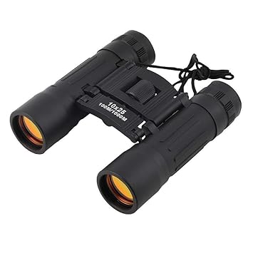 JEEJEX Mini Binoculars 10x25 Telescope Sports Hunting Camping Survival Kit - Black