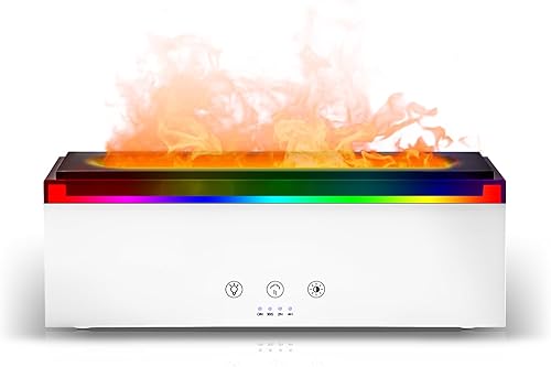 NEWYID Difusor de aceite esencial, difusor ultrasónico mejorado de aromaterapia de niebla fría con 17 luces ambientales y 4 temporizadores botón de