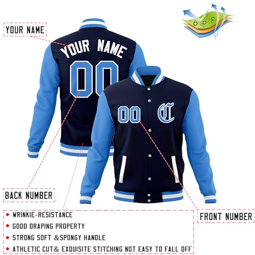 Custom Men's Varsity Baseball Jacket Coats Letterman Bomber Jackets Personalized Stitched Name Number Big Size3