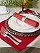 DII Basic Everyday Ribbed Tabletop 100% Cotton, Placemat Set, 13x19, Tango Red, 6 Piece