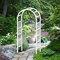 Qikdesign 40" W x 86" H Vinyl Arch, Vinyl Arbor, Garden Arch, Garden Arbor for Climbing Plants, Yard, Garden or Pathway, White