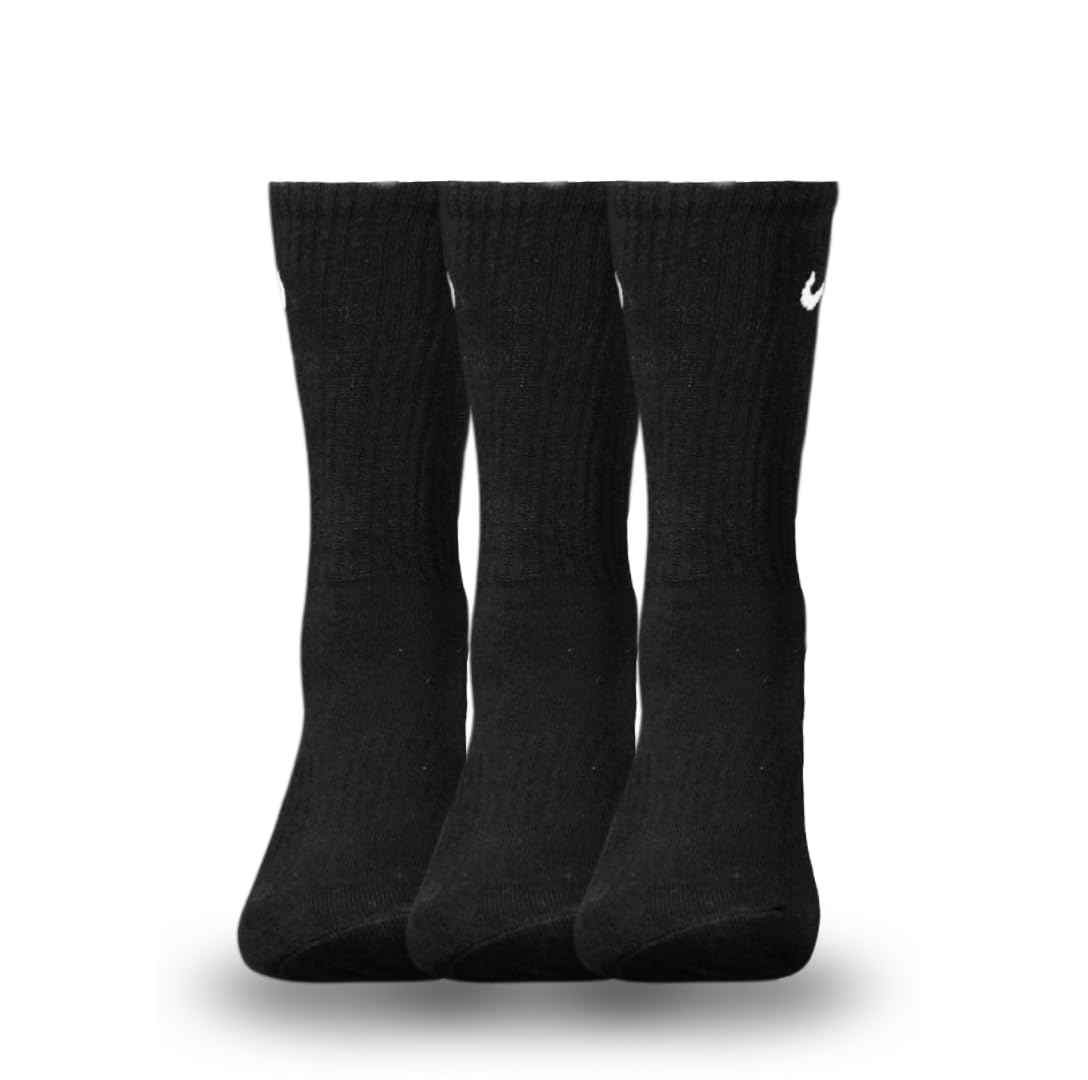 Men Women unisex-adults Everyday Athletic crew length cotton cushioned socks pack of 3-image-13
