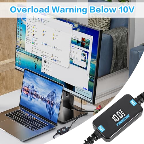 FARSENSE USB DC 5V to 12V Step Up Power Cable(3FT),USB C to DC 12V Adapter with DC Jack 5.5 x 2.5mm(Compatible with 5.5 x 2.1) and 3.5 x 1.35mm, Boost Converter Supports Voltage Display4
