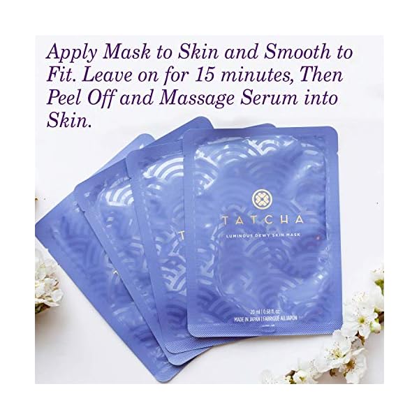 Tatcha Luminous Dewy Skin Mask: Nourishing Single-Use Mask Infused with Green Tea, Rice, and Algae for Moisturized Skin…