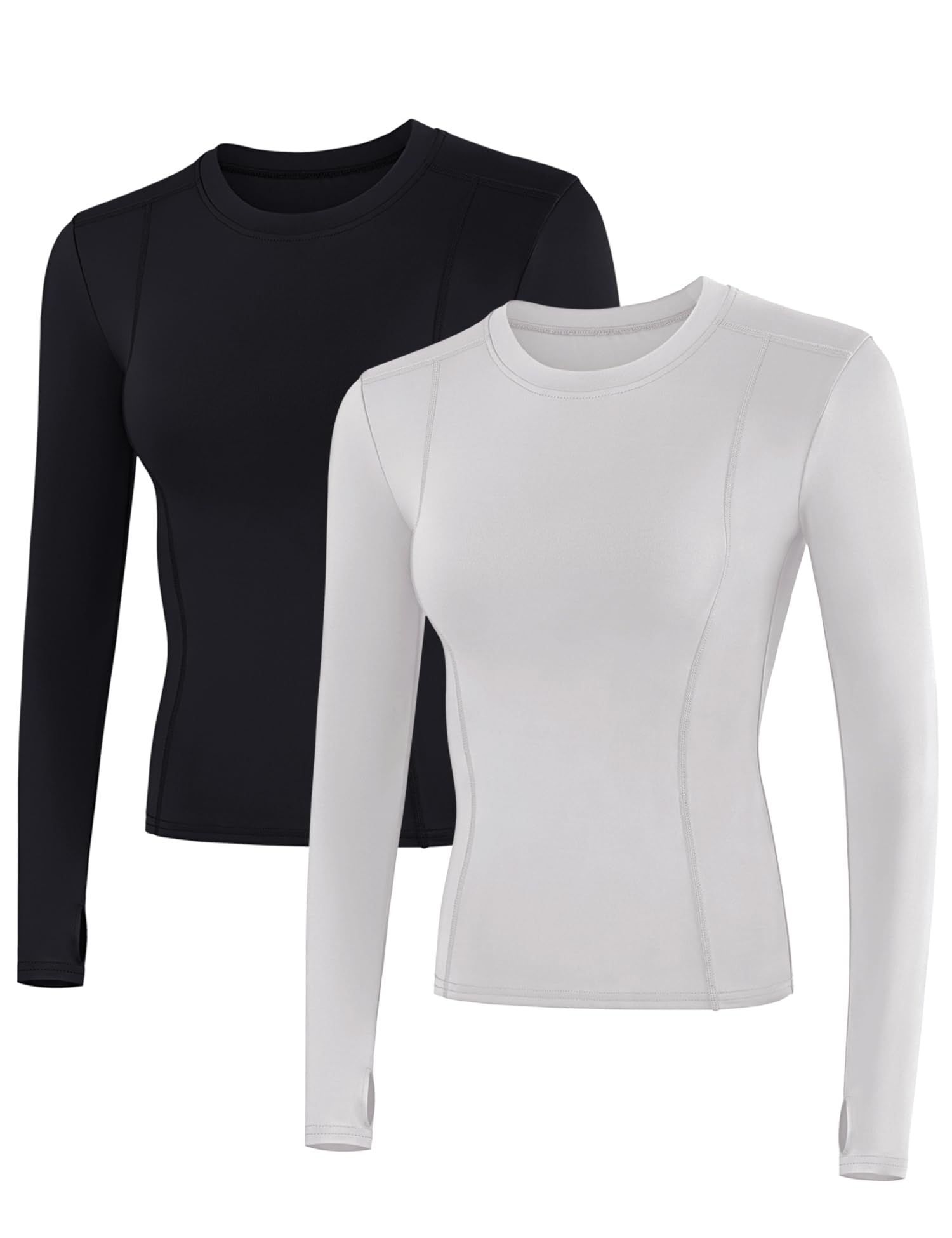 IECCP Camisetas de entrenamiento sin costuras para mujer, de manga larga, para yoga, deportes, correr, transpirables, atléticas, ajustadas