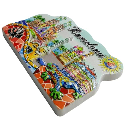 Imán de nevera 3D decorativo España Barcelona 8.5x5.5 cm miniatura 4