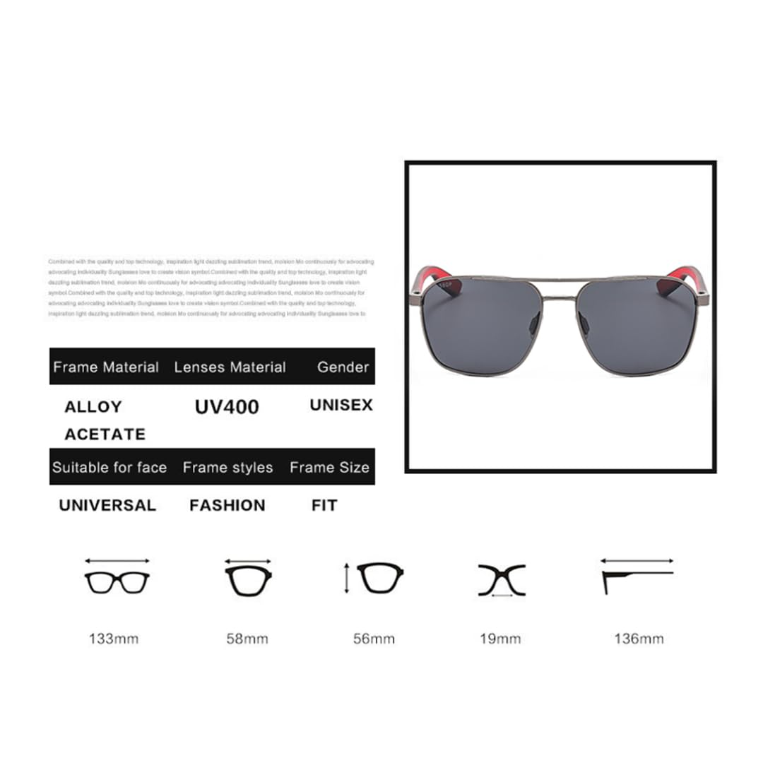 Gafas de sol polarizadas para hombre con protección UV400 y montura metálica para conducir.
