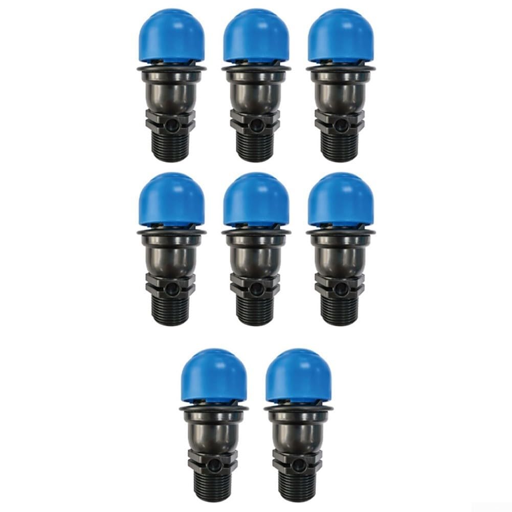 Lot de 8 valves à air 3/4" en PP pour irrigation, purgeur automatique sous vide avec filetage NPT pour jardin et agriculture, noir (1 pouce)