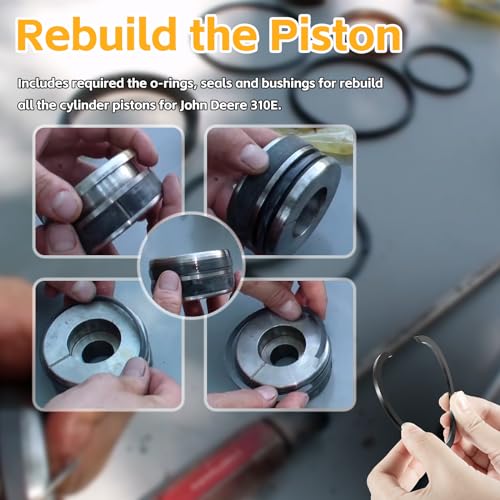 Image of Whole Machine Hydraulic Cylinder Seal Kit for John Deere 310E Backhoe Bucket Cylinder Loader Bucket Tilt /Lift Cylinders Replacement Seal Kit AH212091,AH210484,AH147864,AH149813,AH212585,AH149814