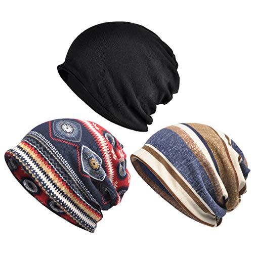 Sombrero de quimioterapia para Mujer, Paquete de 3 Gorros, Gorro, Bufanda, turbantes, Sombrero, Gatsby, cáncer, Cabeza, envolturas Mix Color