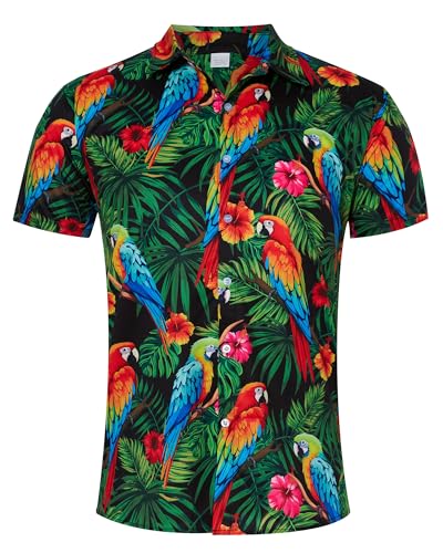 AIDEAONE Hawaii Hemd Herren Aloha Lustig Knopf Hemd Kurzarm Urlaub Beach...